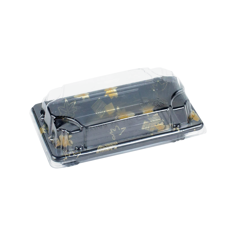 Plat de petrecere din plastic negru degradabil