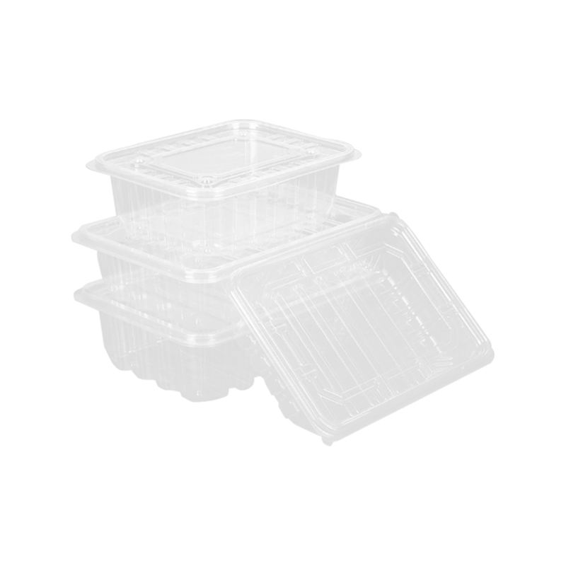 Cutie de unică folosință pentru ambalare pentru fructe, complet transparentă