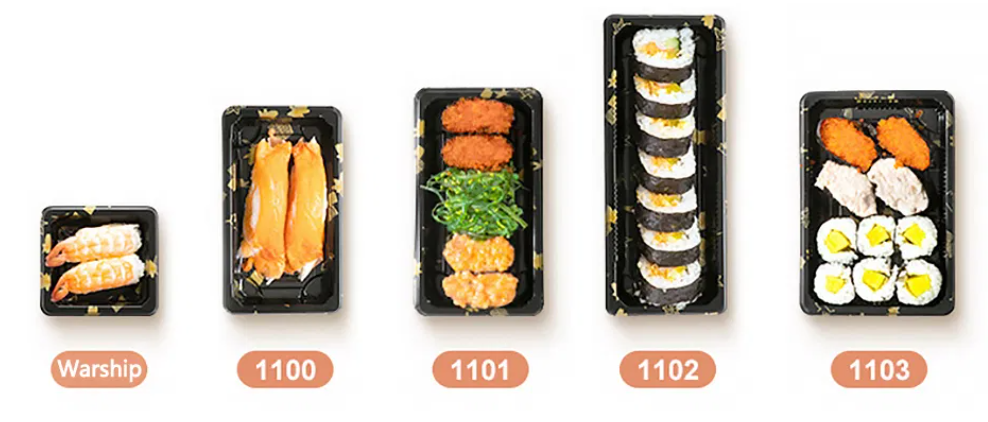 Tava de unica folosinta din plastic pentru alimente pentru sushi Cutie 